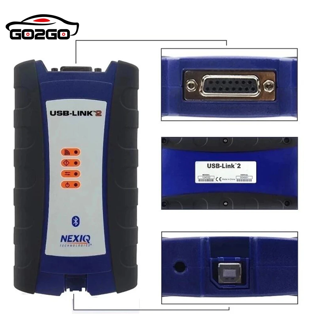 For NEXIQ-2 USB Link N2 125032 Bluetooth Version For Diesel Heavy Duty Truck Scan Interface USB Link For Nexiq 2 Diagnosis Tool