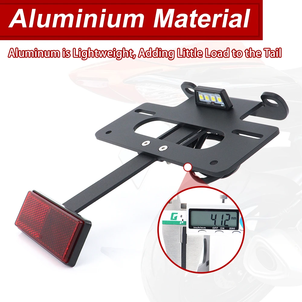 Rear Tail Tidy Fender Eliminator Kit Fit For Suzuki GSXR 600 750 GSX-R600 GSX-R750 K6 K8 2006-2010 License Plate Holder Bracket view 2