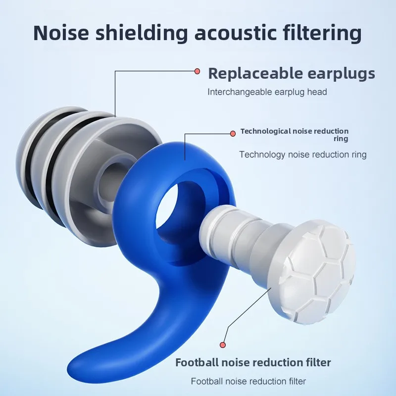 Silicone 3 Layer Noise Reduction Earplugs Soundproof Waterproof for Swim Sleep Study Reusable Hearing Protection Set Men Women