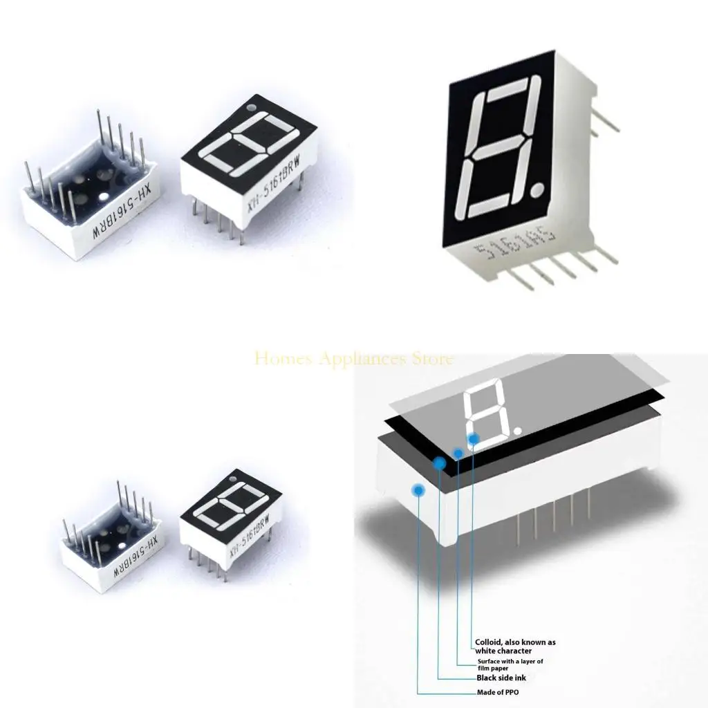شاشة نظام إزالة الشعر لوحدة عرض شرائح LED متعددة الوظائف D0AB لتطبيقات الآلات وتصور البيانات #1