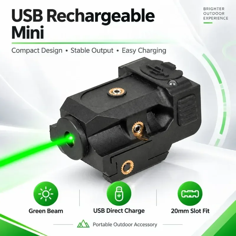 Portable Outdoor Alignment Locator USB Charging Mini Positioning Device with 20mm Mount Base