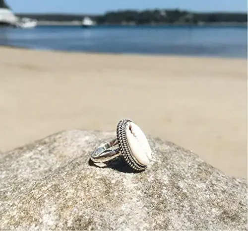 Popular Fashion Shell Ring for Women Halloween Gift Classic Simple Summer Beach Shell Ring Girls Best Friend Jewelry Gifts