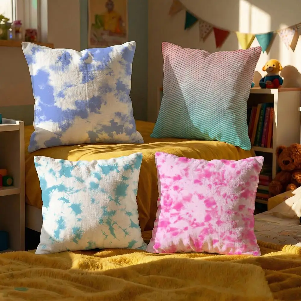 Cloud background pattern Cushion Cover Set of 4 Decorative Short Plush Pillow Covers for Sofa, Soft  Cushion Case 50x50 cm