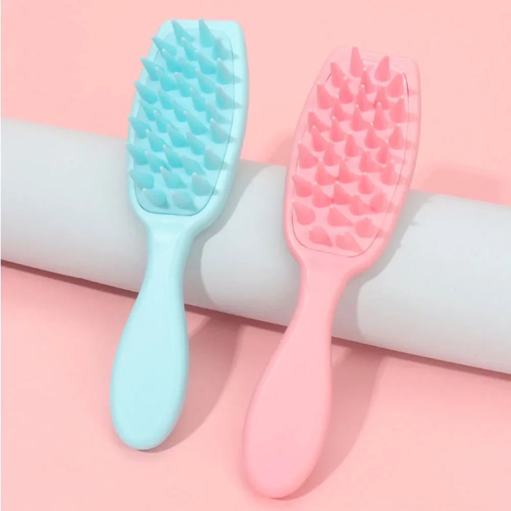 Silicone Shampoo Escova para Massagem Do Couro Cabeleireiro Pente De Lavagem Da Cabeça, Punho Longo, Massageador De Cabelo, Escova De Banho, Body Scrubber, Acessórios Para Cabelo