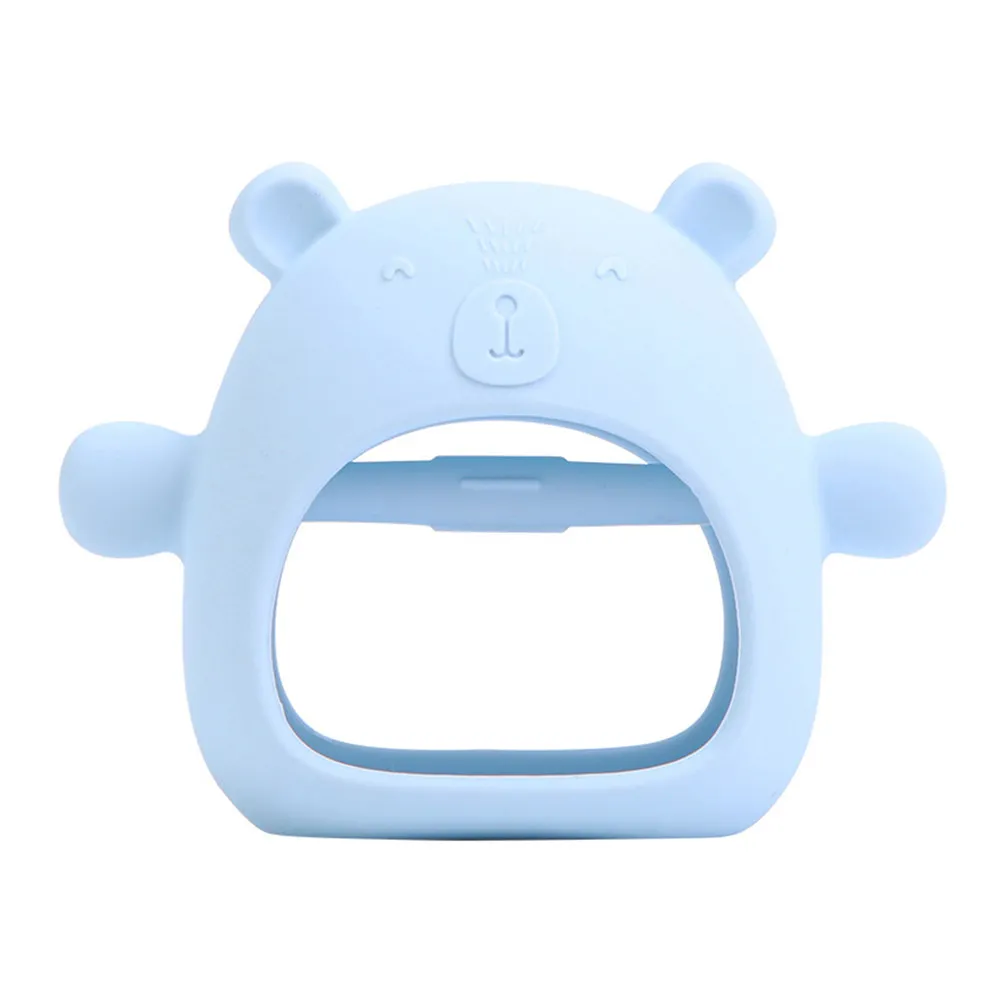 

Baby Silicone Teether Soft Color Smooth Round Newborn Teething Mittens for Infants Pain Relief Chewable Teether for Kids