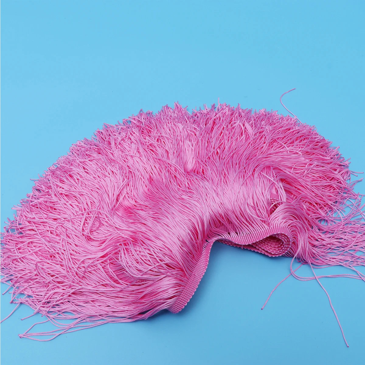 

1Pcs Lace Fringe Trim Tassel Wide Lace Trimming 10m 15cm Pink for Latin Dance Dress Wedding Clothes Party Accessories