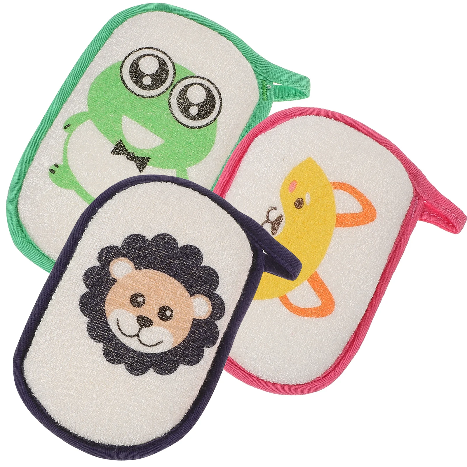 

3Pcs Bath Sponge Cartoon Design Scrubber for Shower Body Cleanser Soft Massage Daily Use Convenient