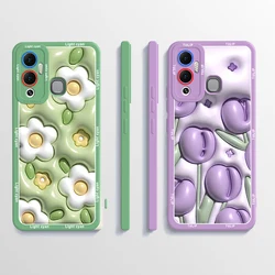 For Infinix Hot 12 Play NFC Case Fashion Flower Painted Soft Silicone Phone Cover For Infinix Hot 12 12i Hot12 Play 2022 Fundas