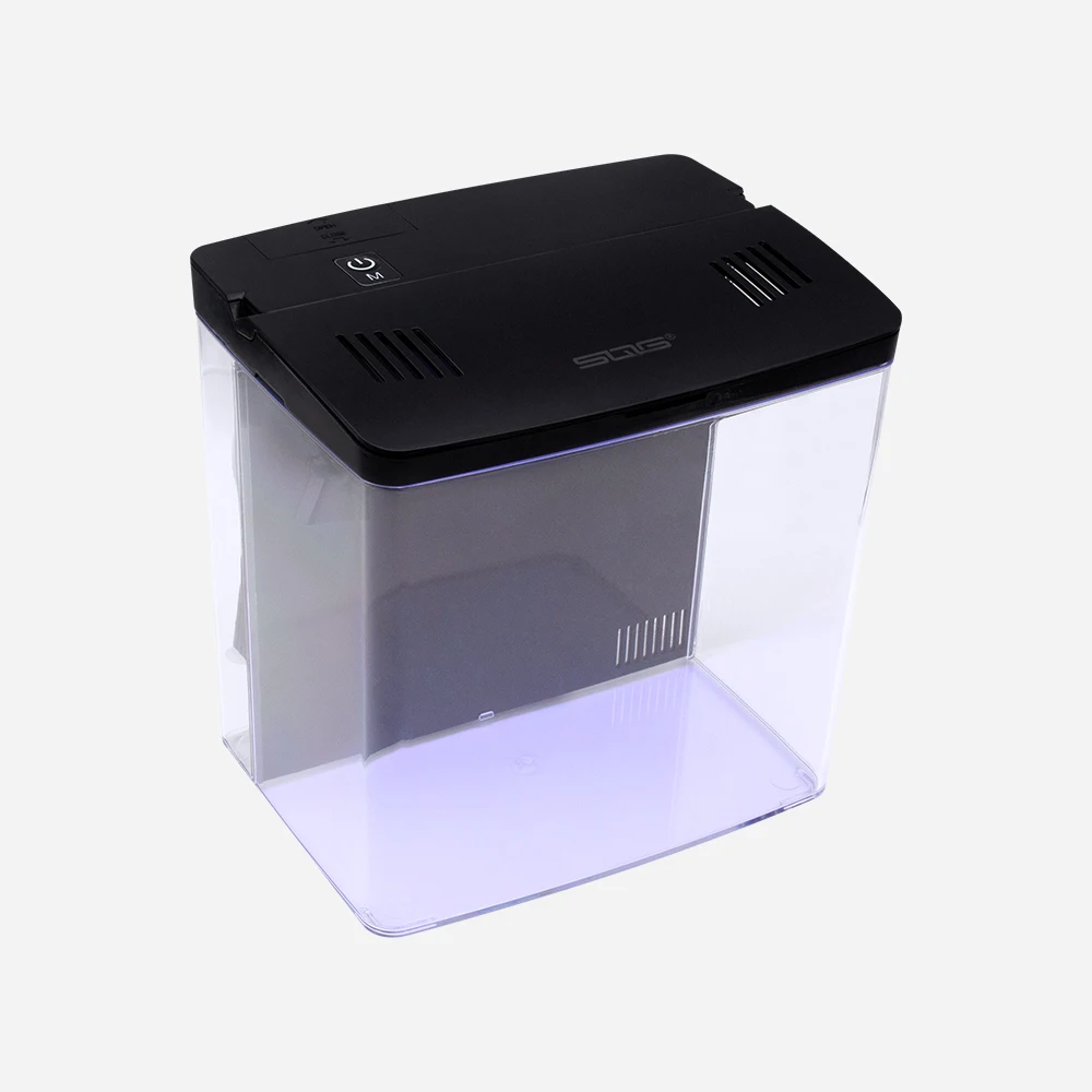 Acquario Mini acquario da 4,5 litri Acqua con luce a LED Pompa da 1 W Decorazione acquario da scrivania Materiale plastico
