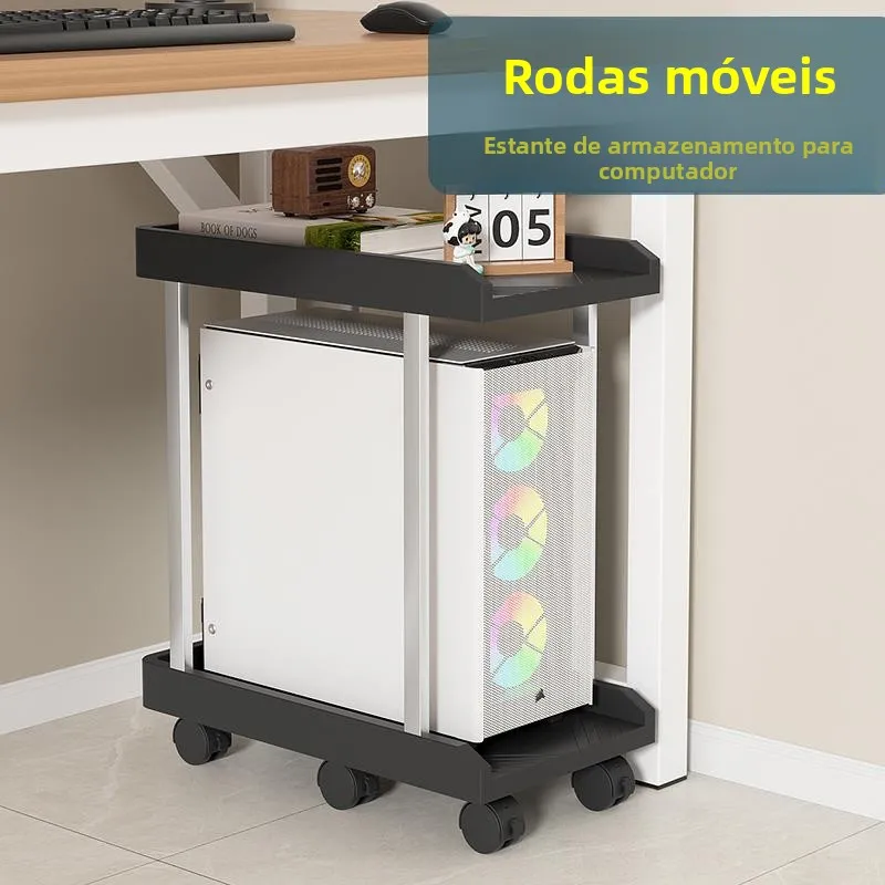 large-size-computer-host-bracket-mobile-printer-stand-dormitory-desktop-case-universal-wheel-base-rack-home-organization-tool
