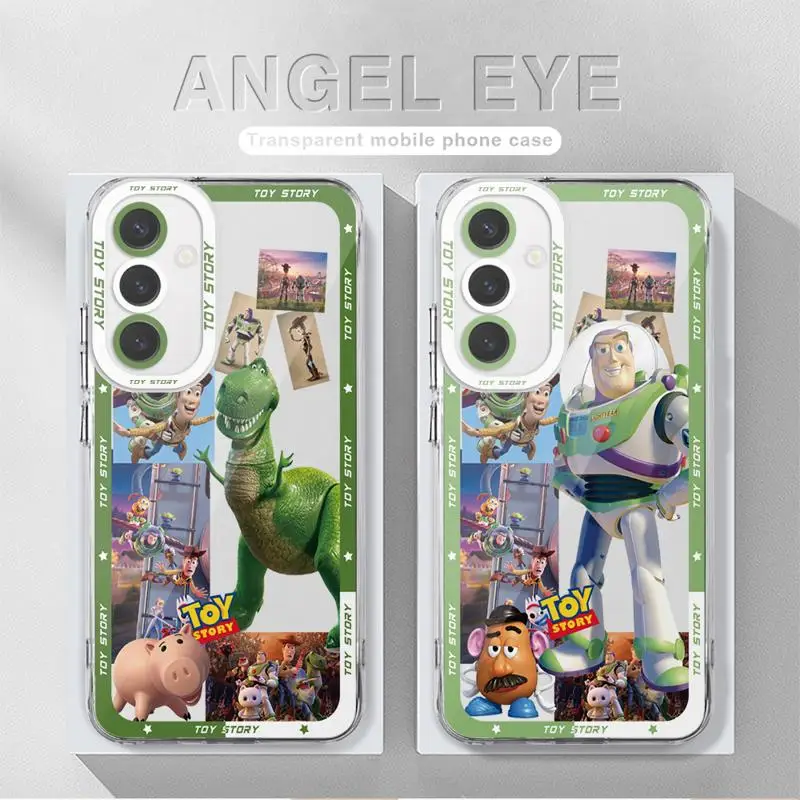 Toy Buzz Lightyear HugDragon phone case for Samsung A55 5G A25 A22 A15 A34 A14 A71 A52 A50 A12 A13 A32 A31 A73 Clear funda Cover