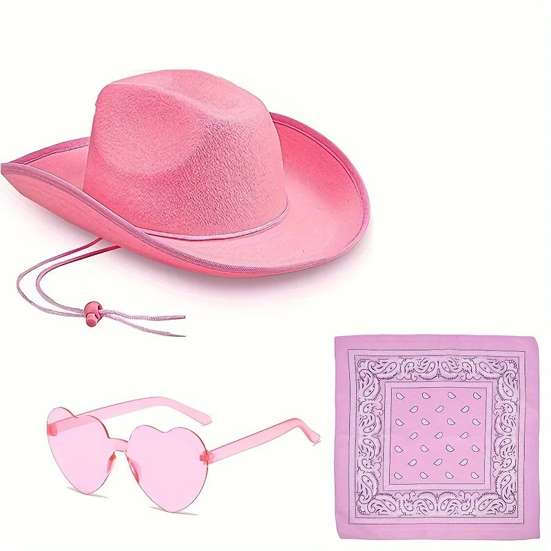 Ковбойская шляпа для взрослых, костюм с ковбойской банданой и очками для западных костюмов, аксессуар для костюмированной одежды на Хэллоуин