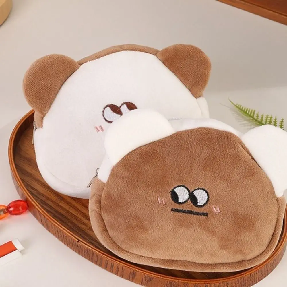 

Multifunctional Plush Coin Purse Bear Shape Makeup Storage Lipstick Storage Bag Key Organizer Mini Wallet