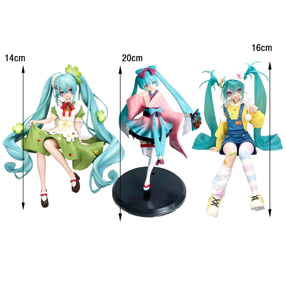 3-Stil Anime Hatsune Miku Four Ieaf Grass Fairy Candy Sweetheart Tokyo Kimono Figur Action Modell PVC Spielzeug Sammlung Geschenk