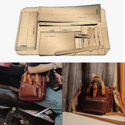 1Set Leather Handmade Pattern American Motorcycle Messenger Bag Kraft Paper Hand Leather Craf DIY Template 30*28cm