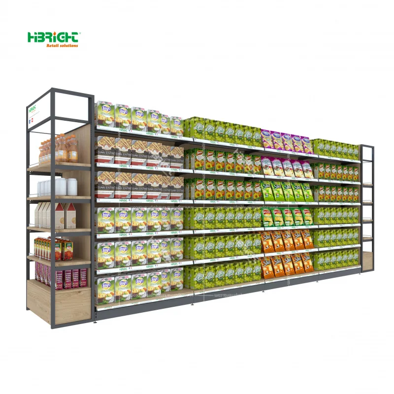 custom.Design Wood Texture Grain Supermarket Shelving Grocery Gondola Shelf Supermarket Shelves Sale