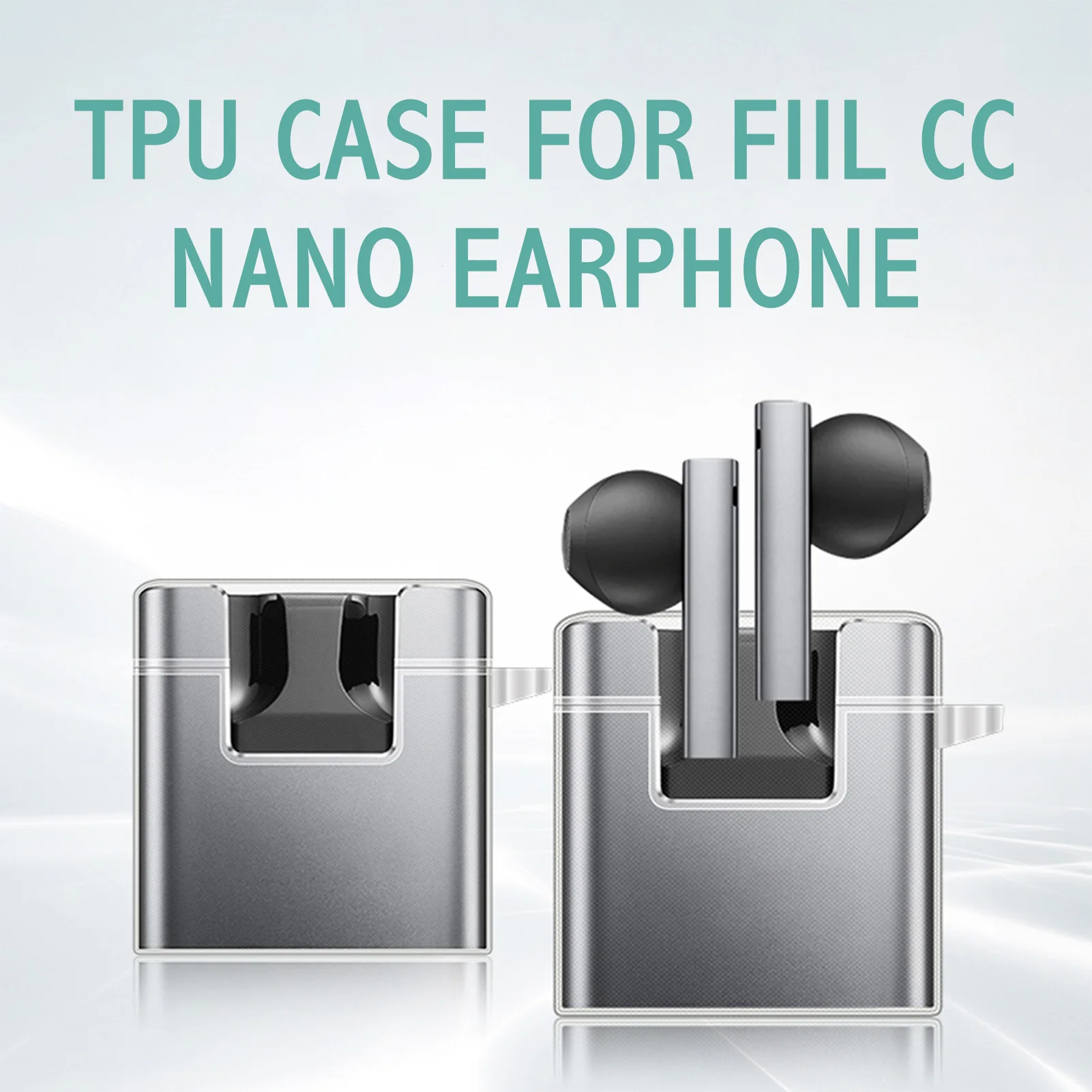 Transparent Soft TPU Cases For FIIL CC Nano Earphone Case Blue-tooth Headphone Protective Cover Charging Box Shell With Hook