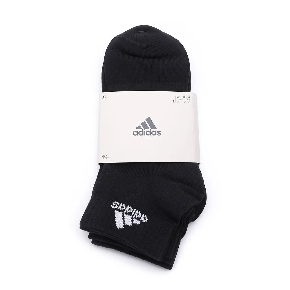 adidas Simple, Casual, Outdoor, Comfortable Cotton Socks—Unisex, 3-Pair Pack, Black IC1282