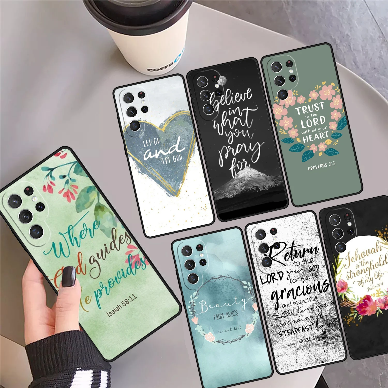 Christian Scripture Phone Case Cover For Samsung Galaxy S24 Ultra 23 S22 Plus S21 FE S20 S8 S9 S10 Note 10 Pro Note 20 Ultra