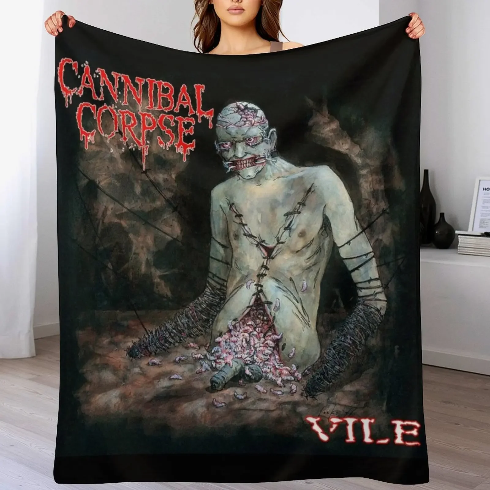

New Cannibal Corpse vile Throw Blanket Cozy Throw Blanket Birthday Gift for Him Her