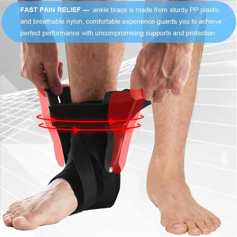 Ankle Brace for Sprained Ankle, Ankle Support with Side Stabilizers for Men Women, Ankle Splint Stabilizer Volleyball Basketball