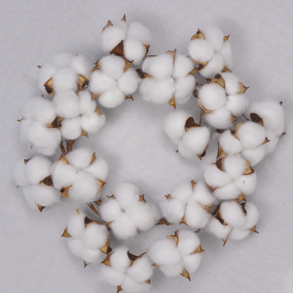 

Cotton Flower Garland Dried Floral Wreath Door Wall 10Inch Elegant Rustic Home Wedding Party Hanging Garland Photo Prop Decor