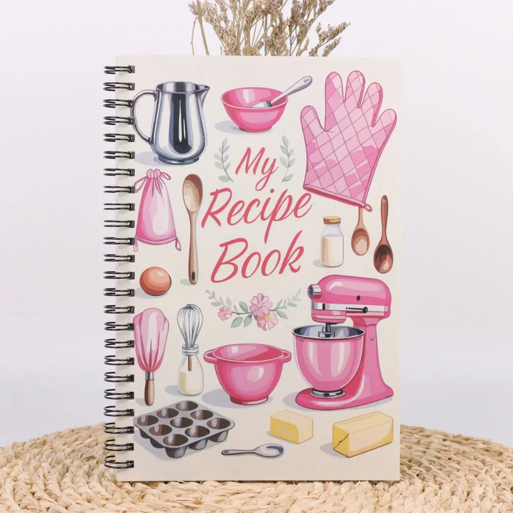 

Personal Blank Recipe Notebook, Fun Recipes Logbook for Writing Own Recipes, Pastel Food Journal with Cute Cooking Patterns