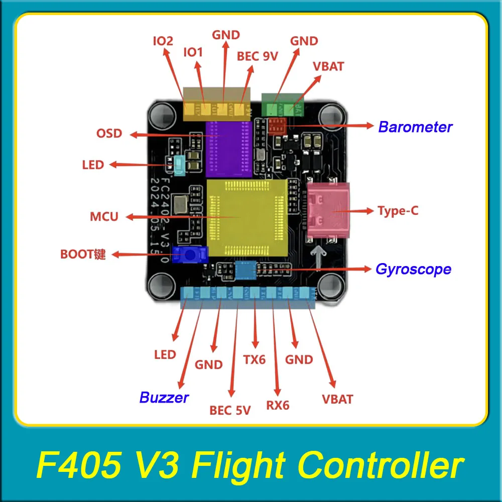 SLONWAKE F405 Kontroler lotu F4 V3S Plus FC + 60A 4w1 ESC Stacks 30.5*30.5mm Do RC FPV Racer Drone