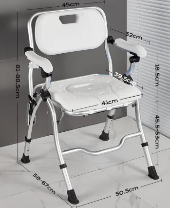 Hospital Bathroom Folding Toilet Chair Adult Bedside Commode Chair for Elderly with Seat Potty Chair