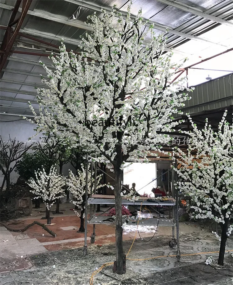 Y Simulation Pear Flower Tree Large Decoration Shaped Tree Living Room Interior Cherry Blossom Happiness Fake Trees Hotel