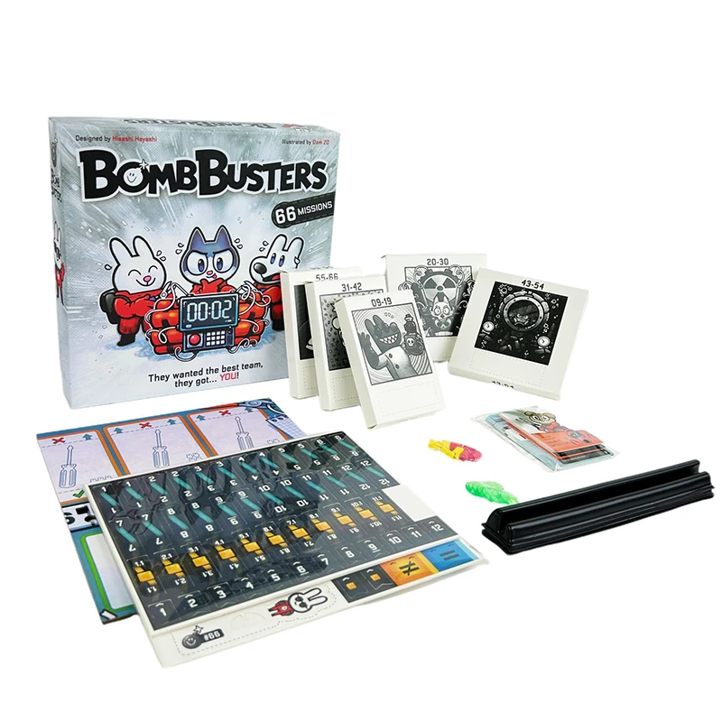 BOMBBUSTERS 보드 게임 영어 단순화된 협동 추론 2 5 플레이어 가족 모임 부모 자녀 대화 형 재미있는 게임