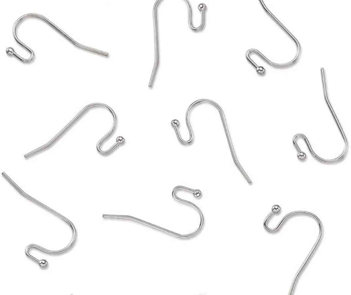 

100-200pcs/lot 22x12x2mm Stainless Steel Bead Charms Earring Wires with Ear Hook Earrings Clasp Findings for Jewelry Making DIY