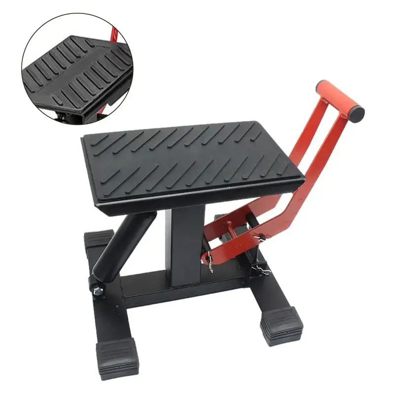 Motorcycle Lift And Bike Stand Scissor Lift Jacks 1200Lb Capacity Adjustable Height From 10 To 17 Inches Suitable For Dirt Bikes