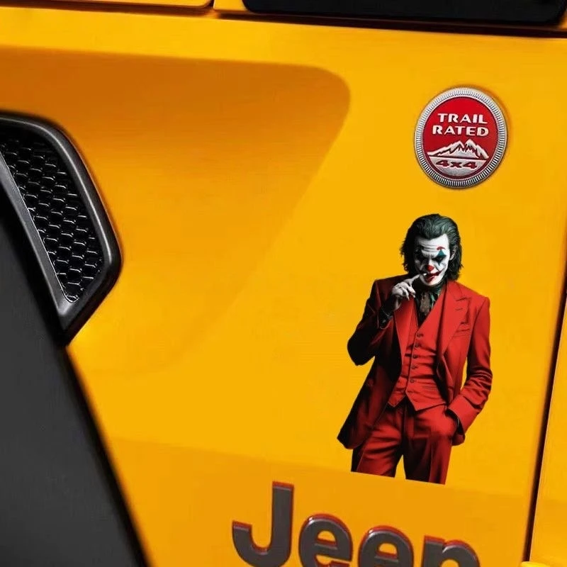 2 قطعة ملصقات عمود السيارة C موضوع ملصقات السيارات المهرج لاصقة للأسطح المعدنية الزجاجية ملحقات الديكور الخارجي للمركبة