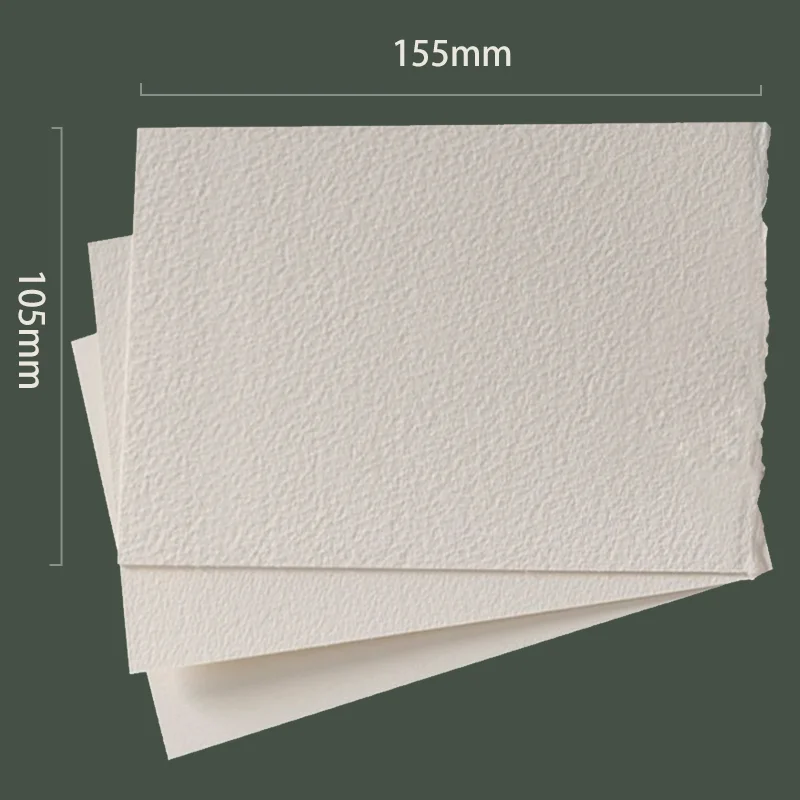 12 Sheets Of 300g Pure Cotton Pulp Watercolour Paper Card Thickened Coarse Medium Fine Lines Postcard for Artists Students