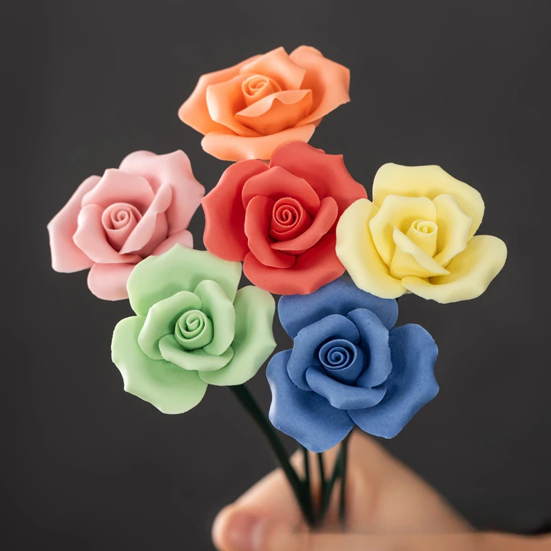 

Керамическая роза ручной работы, идеальный подарок на свадьбу, юбилей, элегантная и прочная керамическая цветочная скульптура