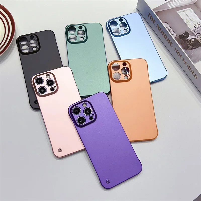 Luxury Ultrathin Phone Cases For Vivo S7 7T 9 9e 10 10e 12 15e 16e Pro Anti-fingerprint Metallic Paint Borderless Hard PC Cover