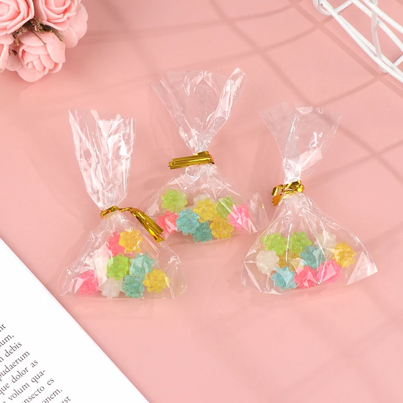 1Bag 1:12 Dollhouse Miniature Colorful Candy Model with Storage Bag For Doll House Living Scene Decor Kids Pretend Play Toys DIY