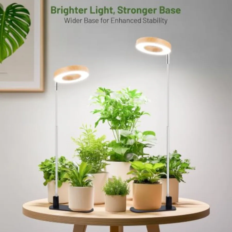 Grow Light for Indoor Plants, Full Spectrum Plant Light with Base, Height Adjustable Plant Grow Lamp with Auto Timer 6/8/12/16H