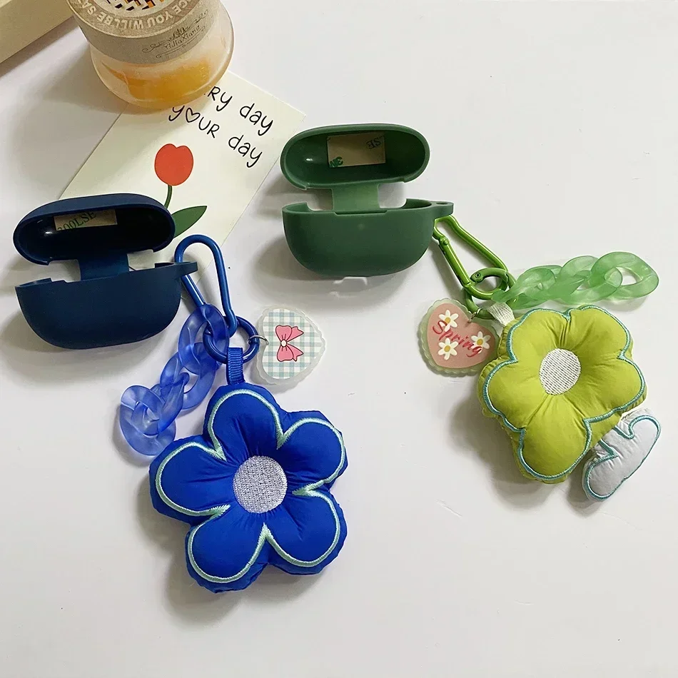 สําหรับ SoundPEATS MiNi Pro HS แฟชั่นดอกไม้จี้ Lanyard/หมีน่ารักซิลิโคนหูฟังสําหรับ SoundPEATS MiNi ฝาครอบ