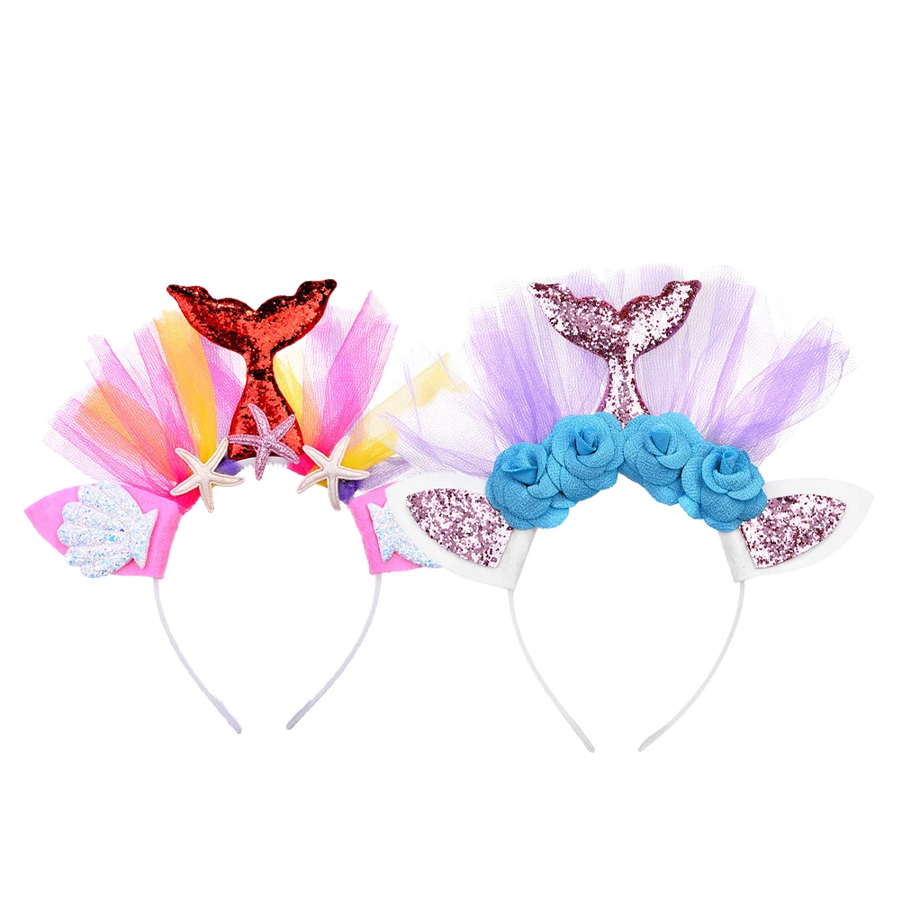 

Mermaid Hair Hoop Shell Headb Girls Lightweight Non Deformation Kids Accessories Cartoon Hair B Princess Costume Party Christmas