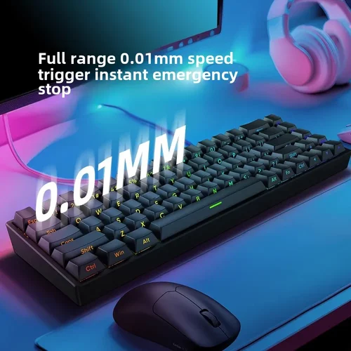 Imagen 2 del producto Mars 68 PRO teclado mecánico de eje magnético teclado para juegos 0 enchufe de zona muerta y desenchufe luz RGB con cable inalámbrico seleccionable