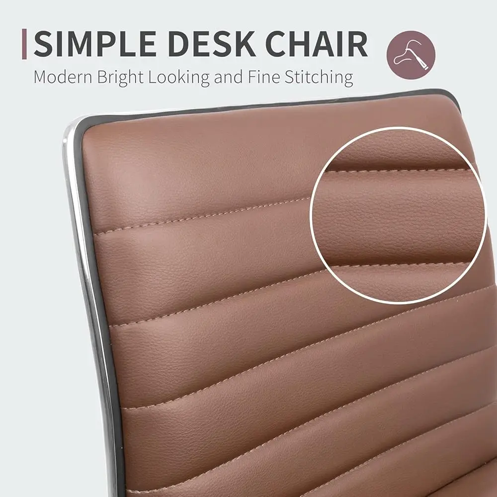 Office Chair Mid Ba Task Chair Adjustable Home Computer Executive Desk Chair With 360° Swivel (Brown)