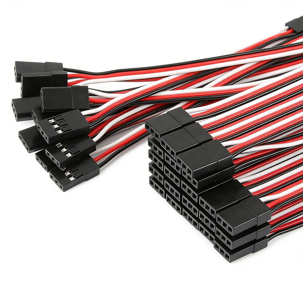 10 adet/grup 100/150/200/300mm Servo uzatma kablosu kurşun tel kablosu erkek için erkek JR tak Servo uçak Quadcopter araba kamyon oyuncak