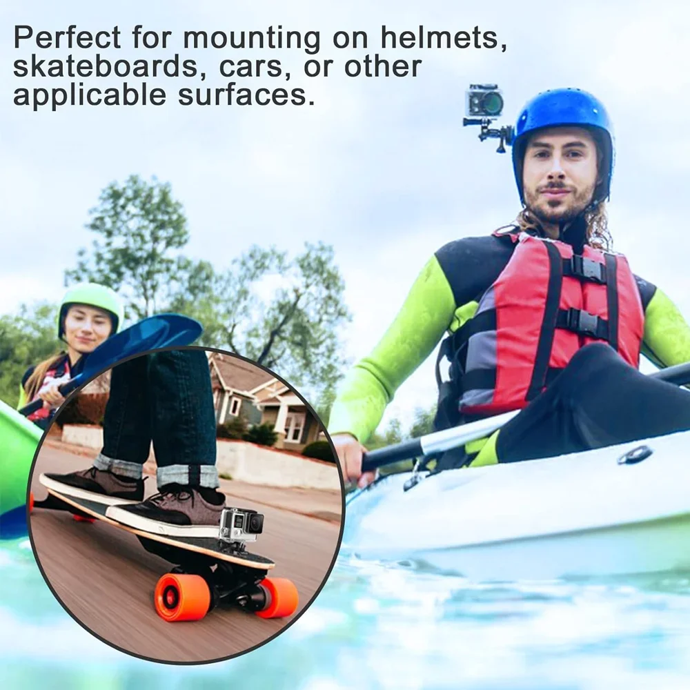 Für GoPro Hero 12 11 Helm selbstklebende klebrige Halterungen flach gebogen 3M Halterung für GoPro 11 10 9 8 7 6 5 Insta360 X3 DJI Action Kamera – Detail 5