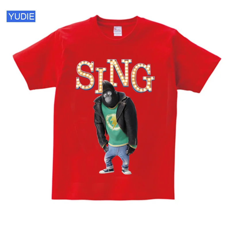 Sing Movies T Shirts Sing Kids Party Shirt Johnny Gorilla Shirt Kids Summer T Shirt Boys Girls Children Teen Boys Shirt Children