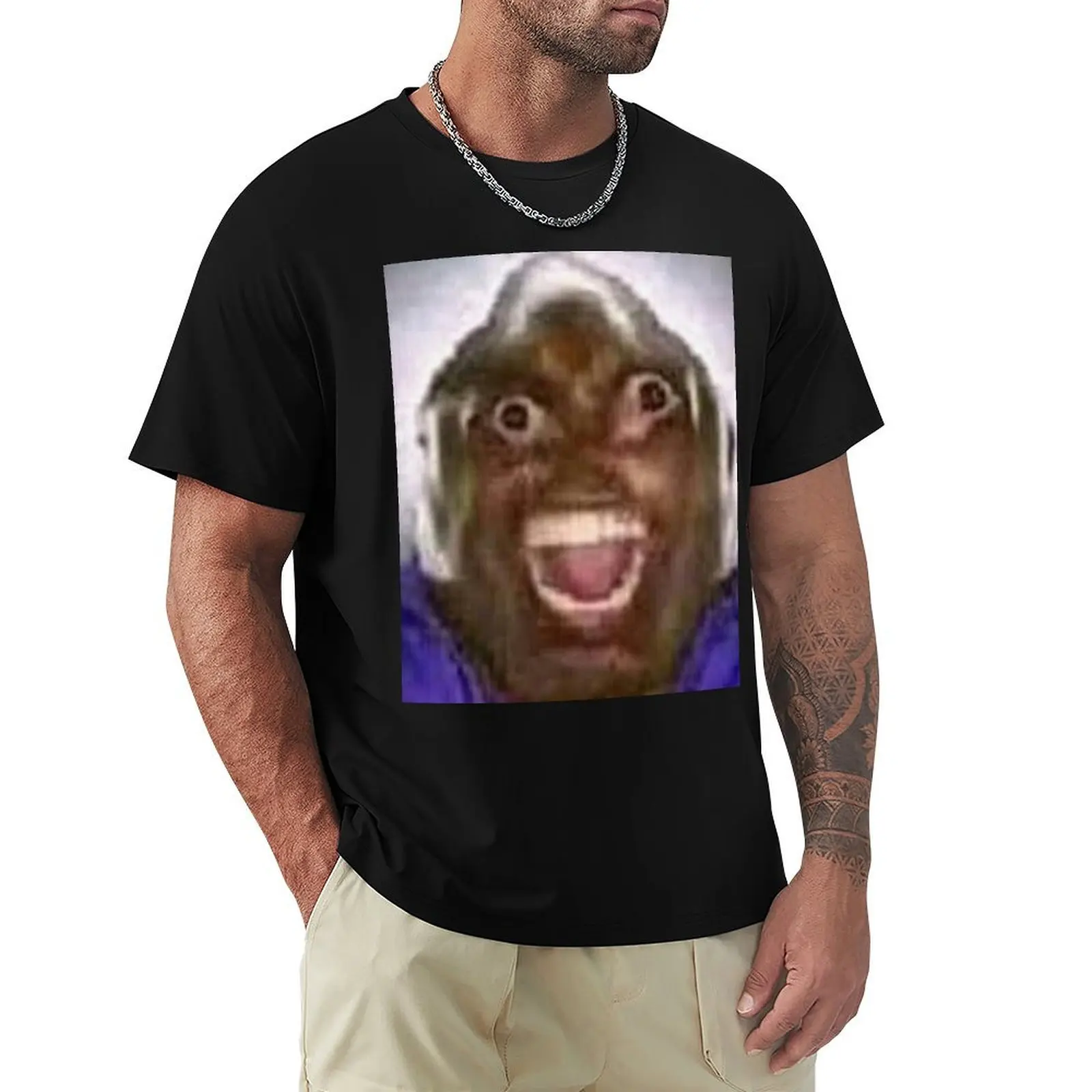 Screaming Man Meme T-Shirt Summer Print Short Sleeve Tee