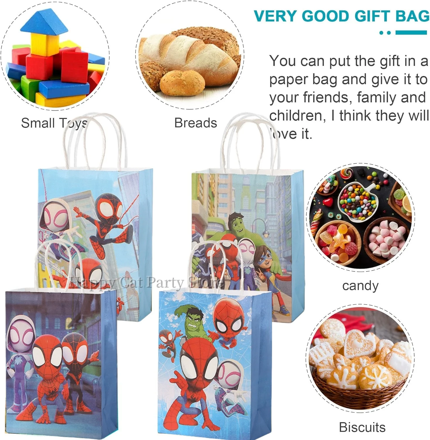 New Spiderman Paper Gift Bags Birthday Decor Superhero Tote Bags Candy Gifts Packaging Bags Kid Boys Favors Gifts Party Supplies