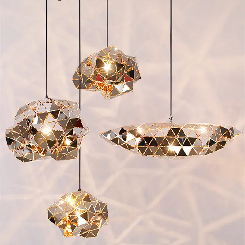 Stefania Pendant Light Post Modern chrome pendant light Personalized diamond pendant light Bar Cafe kitchen pendant lights
