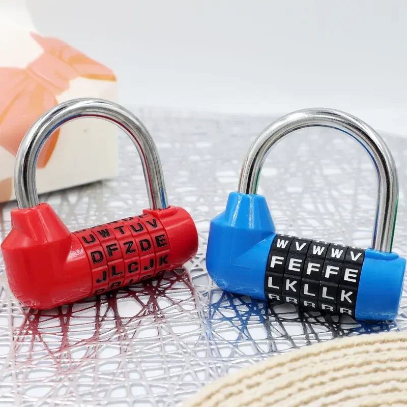 Shackle Five Digit Number Wordlock Word Combination Security Padlock Hardened Steel Plastic Shell High Quality